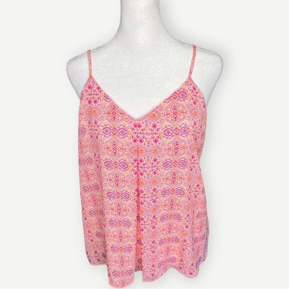 Cynthia Rowley Flowy Pink Abstract Print Sleeveless Tank Top Blouse. Small. - Picture 1 of 7